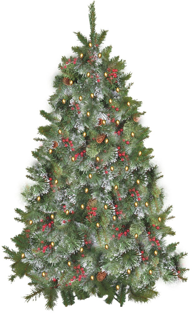Pre-Lit Glittered Tree, 7'