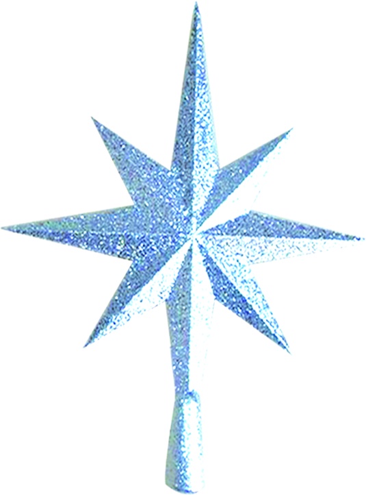 Glittered 8-point Star Tree Top, 40cm