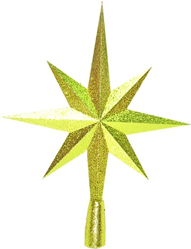 Glittered 8-point Star Tree Top, 40cm