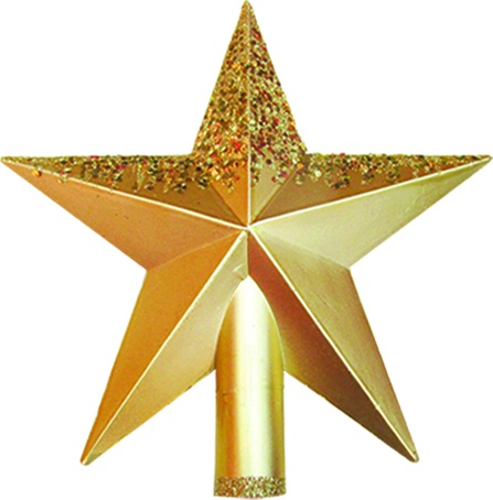 Faceted Crest Glitter Star Tree Top, 27cm
