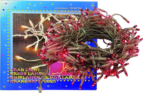 180-Bulb Red Tip Crab Lights, 8.5m