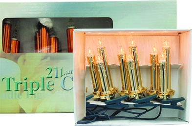 21-Bulb Clip-On Gold Candle Lights