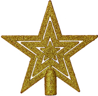 Glittered Star Tree Top, 18cm