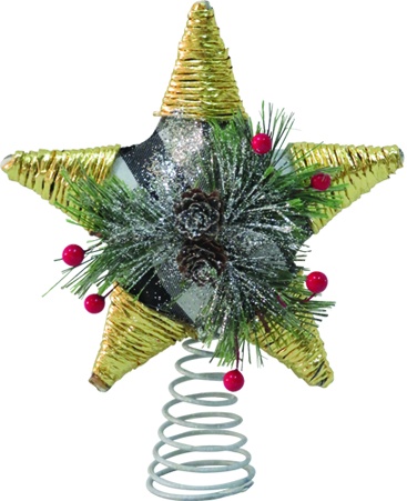 Star Tree Top with Twigs and Berries, 25cm