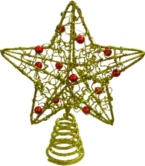 Filigree Star Tree Top with Beads, 13cm