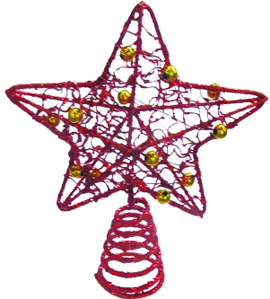 Filigree Star Tree Top with Beads, 13cm