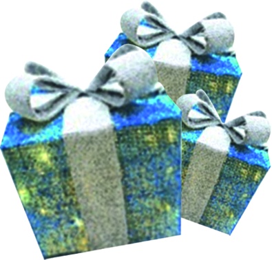Illuminated Silver Bow Gift Boxes, 20-30cm