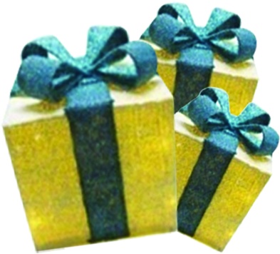 Illuminated Gold Glitter Gift Boxes, 20-30cm