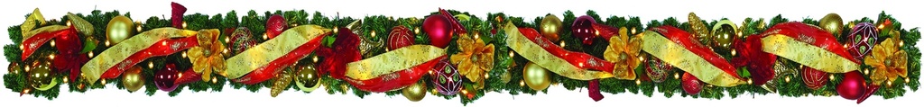 Decorated Garland, 9' x 10"