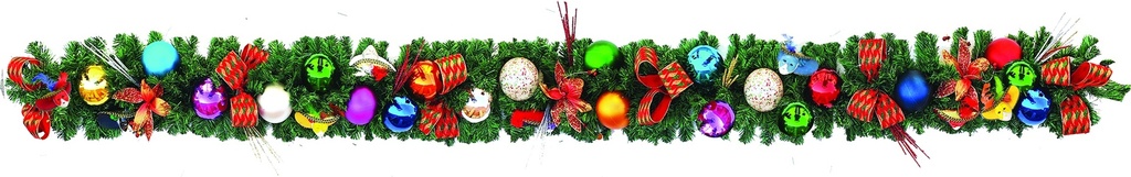 Decorated Garland Plaid Bow, 9' x 10"