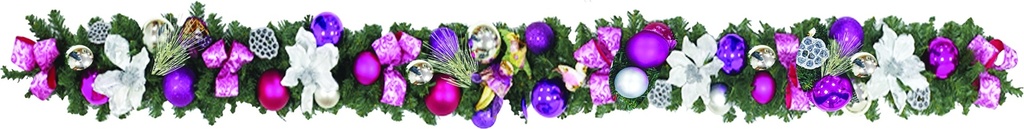 Decorated Garland White Poinsettia, 9' x 10"