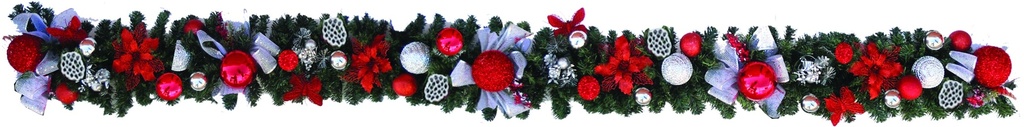 Decorated Garland, 9' x 10"