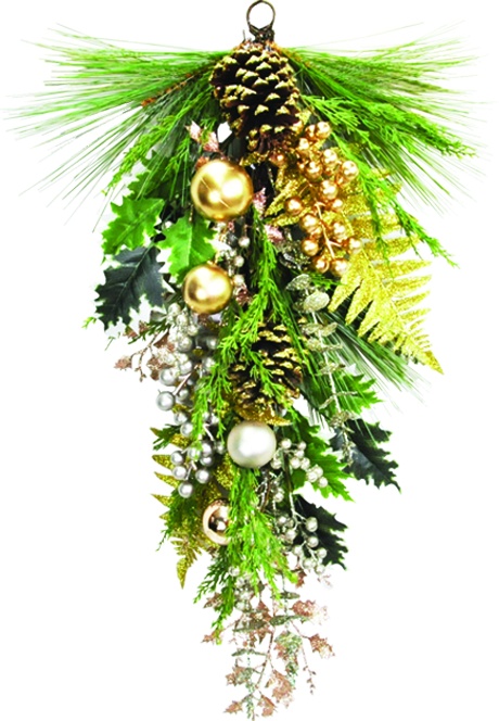 Teardrop With Pinecones And Berries, 71cm