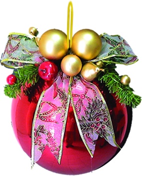 Decorated Shiny Ball, 25cm