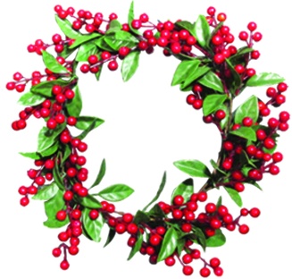 Wreath with Berries and Leaves, 38cm