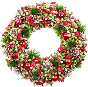 Berry Pine Wreath, 33cm