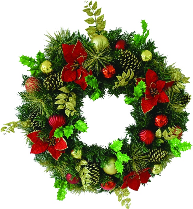 Bauble Wreath with Pinecones, 80cm