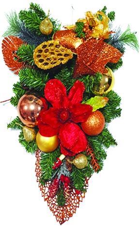Poinsettia Hanging Bouquet, 50cm