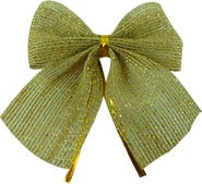 Handmade Ribbed Metallic Bow, 7.5cm