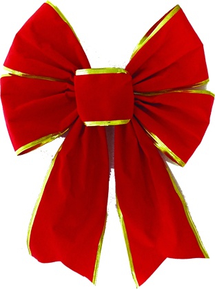 Velvet Gold-Edged Bow, 36cm