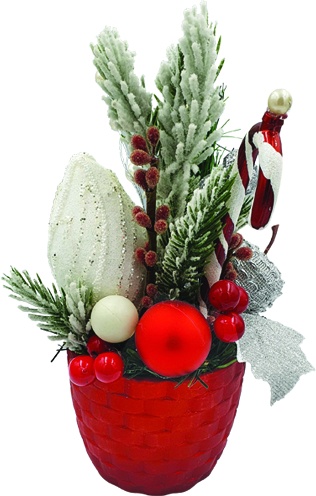 Decorated Pot Frosted Cone, 10cm