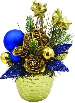 Decorated Pot Star Bell, 10cm