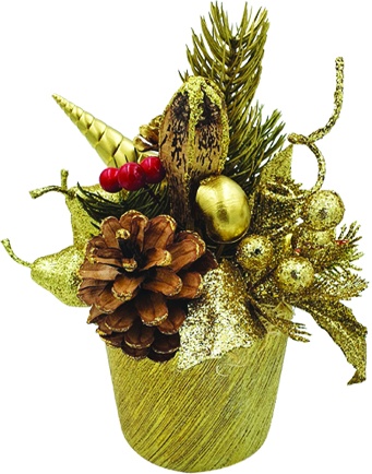Decorated Pot, 10cm