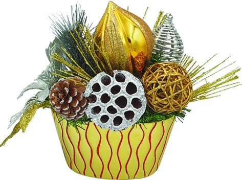Decorated Pot, 17cm