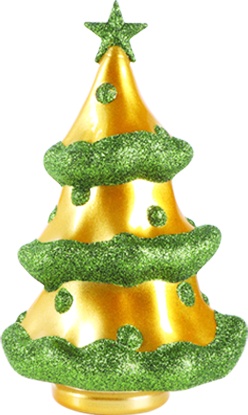 Shiny Ornamental Mini Tree, 25cm