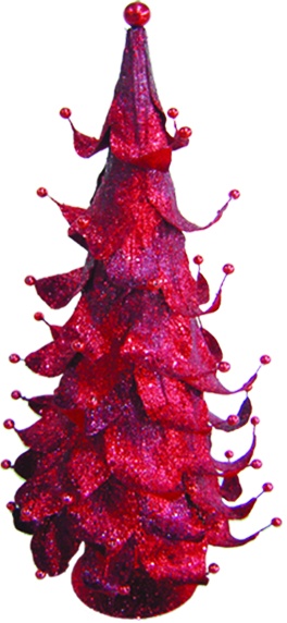 Leafy Cone Tree with Beads, 58cm