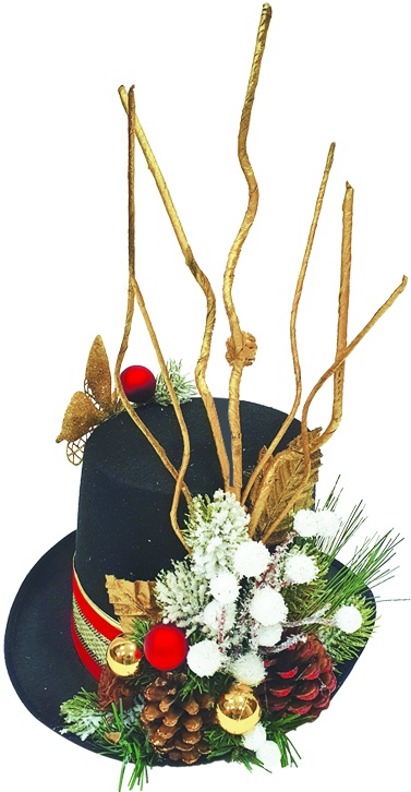 Top Hat Banded Twig Spray, 42cm