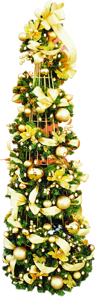 Luxuriously Decorated Garland Cone, 7'
