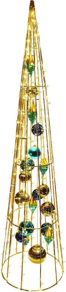 Decorated Cone Tree with Lights, 6'
