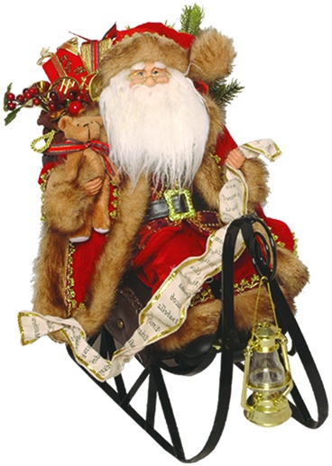 Santa On Sleigh, 45cm