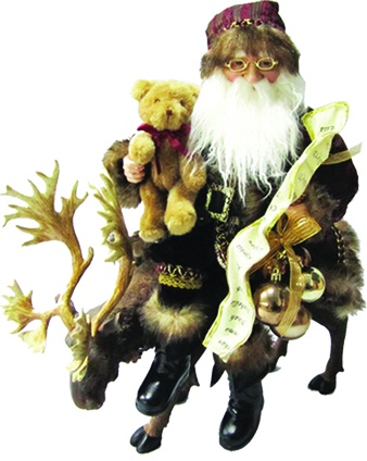 Santa on Deer, 50cm