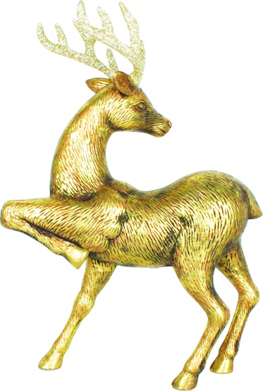 Deer with Head Turned and Antique Finish, 46cm