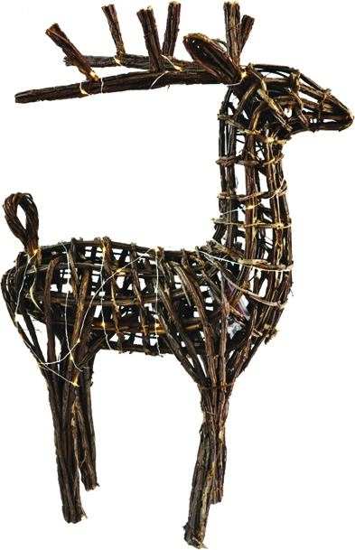 Light-Up Wooden Deer, 39cm