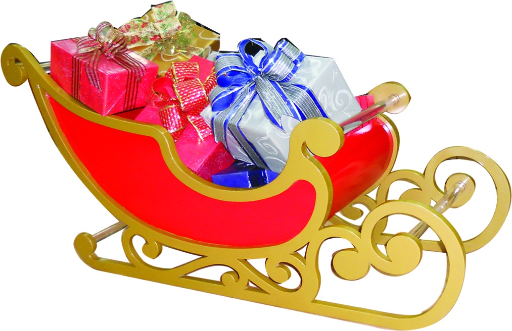 Handcrafted Acrylic and Wood Sleigh, 1.2m