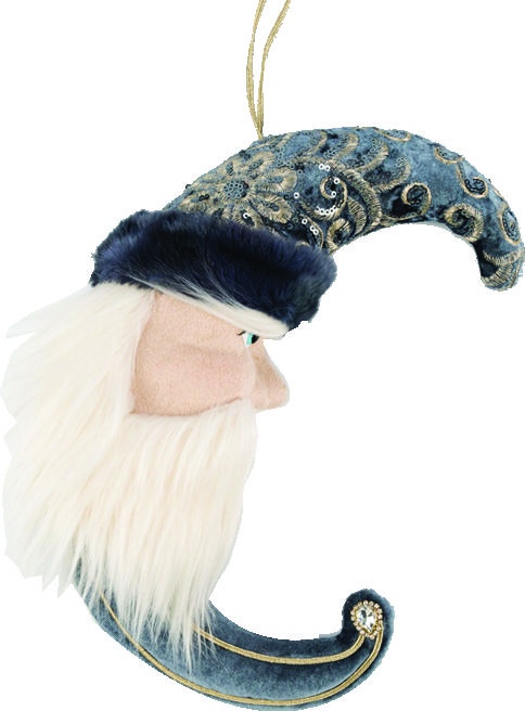 Hanging Crescent Santa Face, 30cm