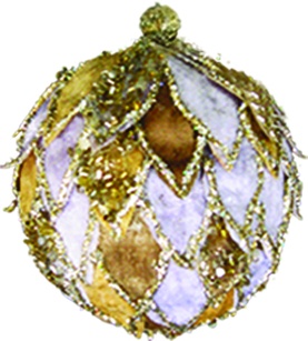 Fabric Ball with Leaves, 8cm