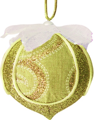 Glittered Fabric Onion, 10cm