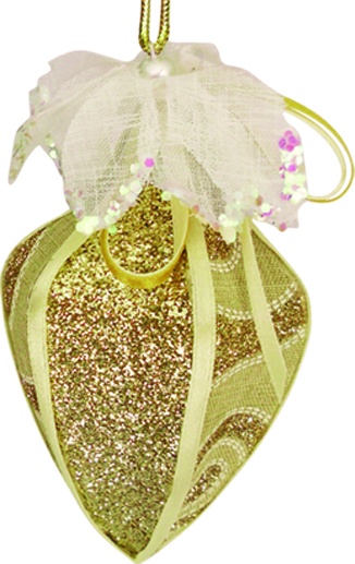 Glittered Fabric Ornament, 10cm
