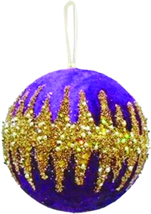 Deluxe Velvet Glitter Ball, 10cm