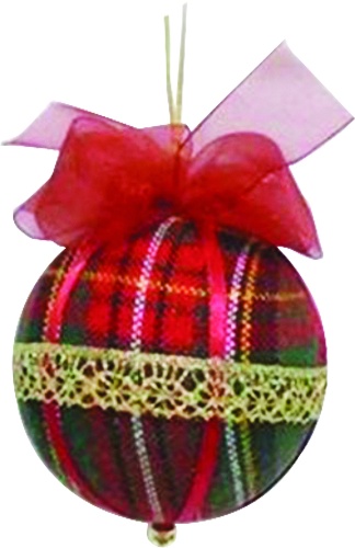 Tartan Ribbon Ball, 13cm
