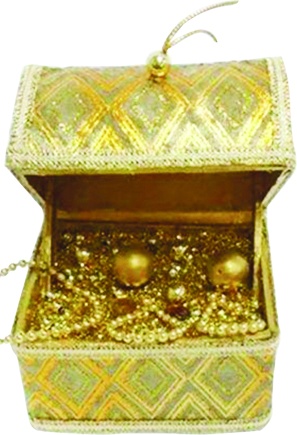 Ornamental Chest Open Treasure, 11.5cm