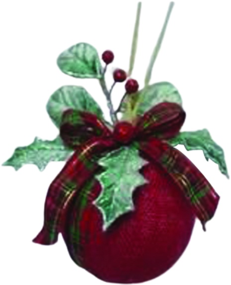 Adorned Burlap Ornament, 18cm