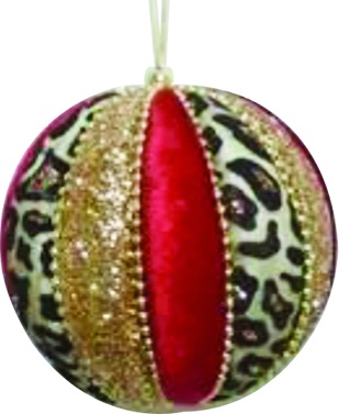Striped Fabric Ball, 10cm