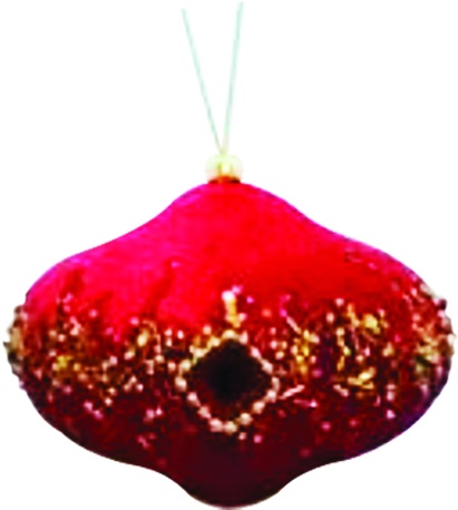 Velvet Glitter Diamond Onion, 11.5cm