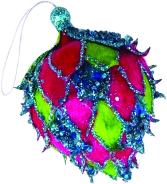 Fabric Drop with Leaves, 12cm