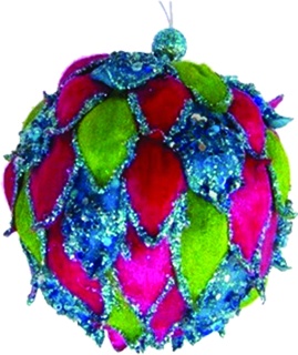 Fabric Leaf Ball, 9.5cm